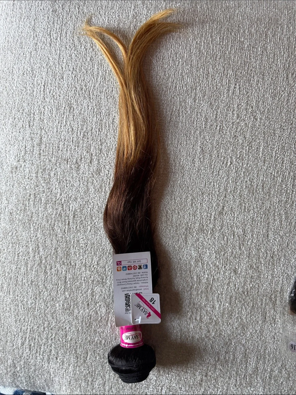 Ombre 100% human hair extension for weaving- Dark Brown to Honey Blonde